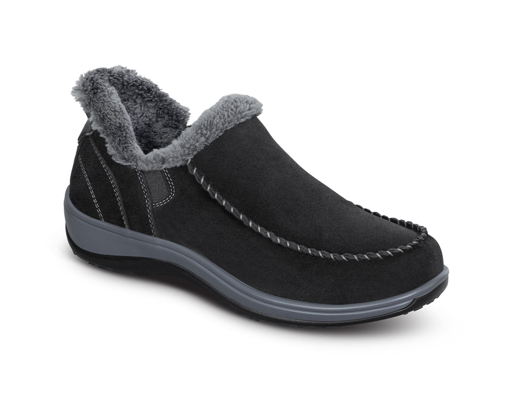 Orthofeet Womens Hands-Free Lorin Black House Shoes ShoeMed