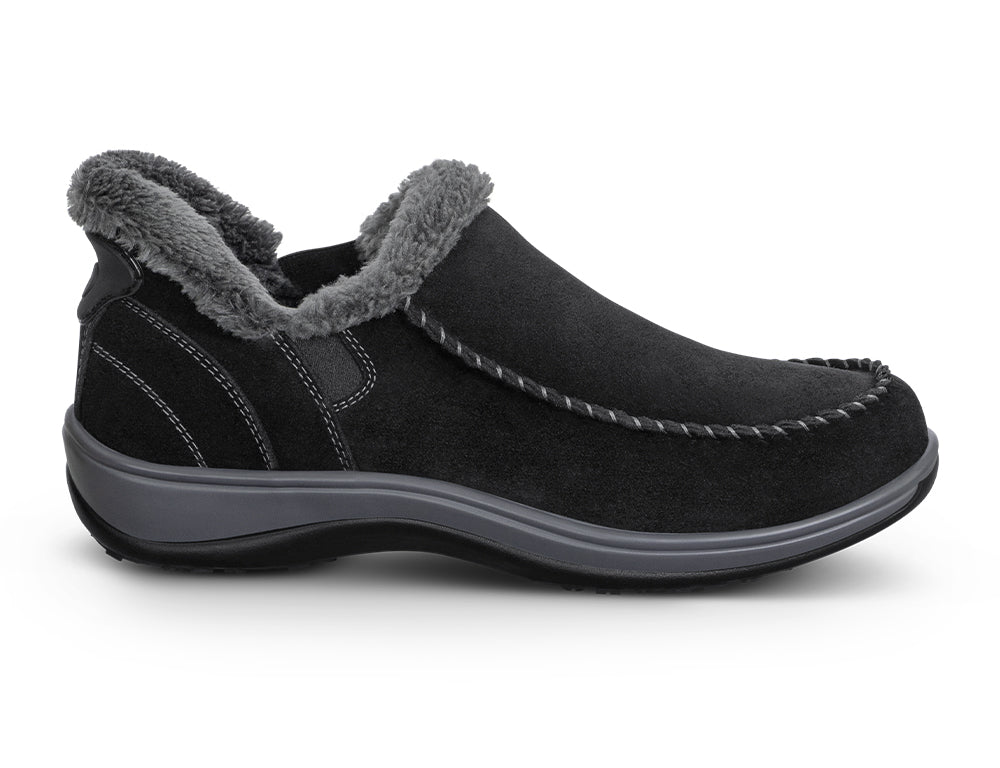Orthofeet Womens Hands-Free Lorin Black House Shoes ShoeMed