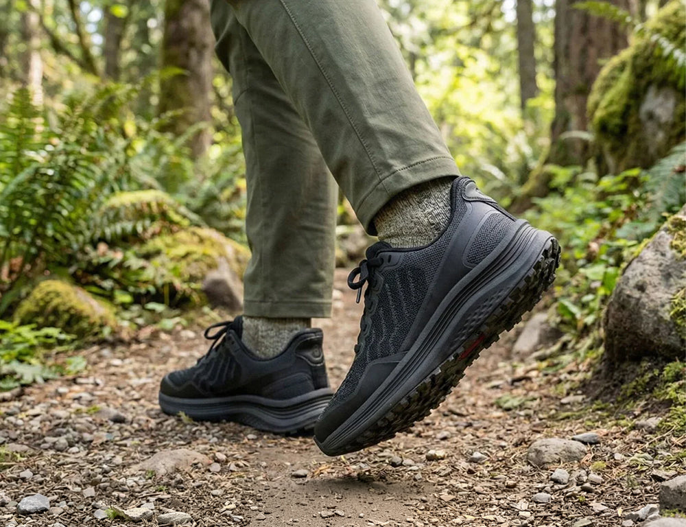 Womens Hands-Free Nira Trail Black Hiking Shoes