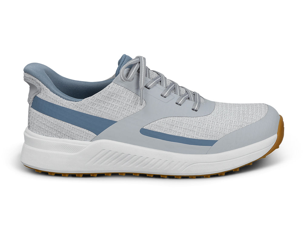 Mens Hands-Free Fairway White Blue Grey Golf Shoes