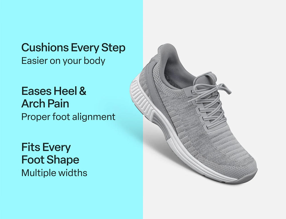 Orthofeet Womens Hands-Free Kita Grey Trainers ShoeMed