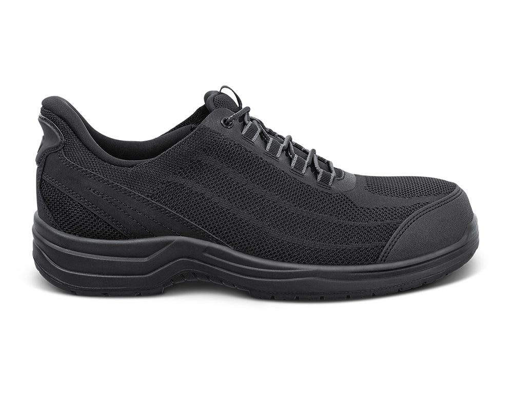 Orthofeet Mens Hands-Free Onyx Black Safety Toe Work Shoes ShoeMed