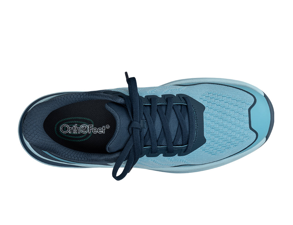 Orthofeet Womens Hands-Free Nira Trail Navy Blue Robins Egg Hiking Shoes ShoeMed