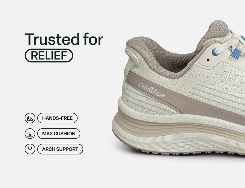 Orthofeet Womens Hands-Free Dart Taupe Trainers ShoeMed