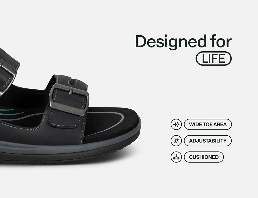 Mens Hands-Free Jupiter Black Sandals