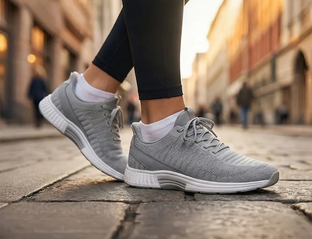 Orthofeet Womens Hands-Free Kita Grey Trainers ShoeMed