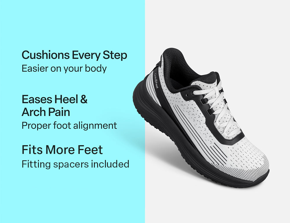 Womens Hands-Free Dart White Black Trainers