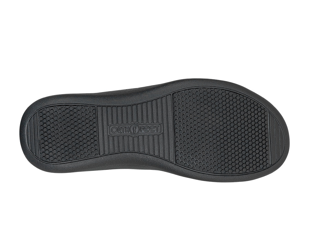 Orthofeet Womens Hands-Free Minerva Black Sandals ShoeMed