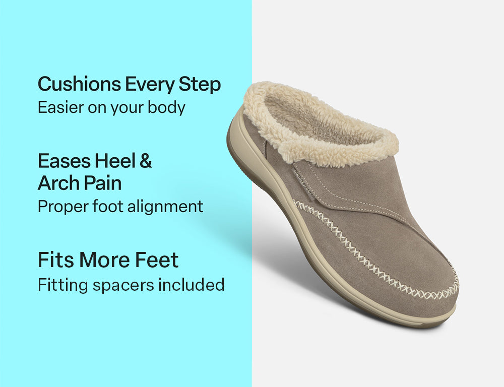 Womens Hands-Free Charlotte Taupe House Shoes