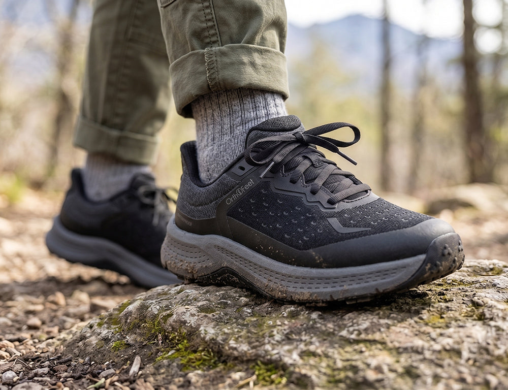 Womens Hands-Free Waterproof Explorer Low Black Hiking Shoes