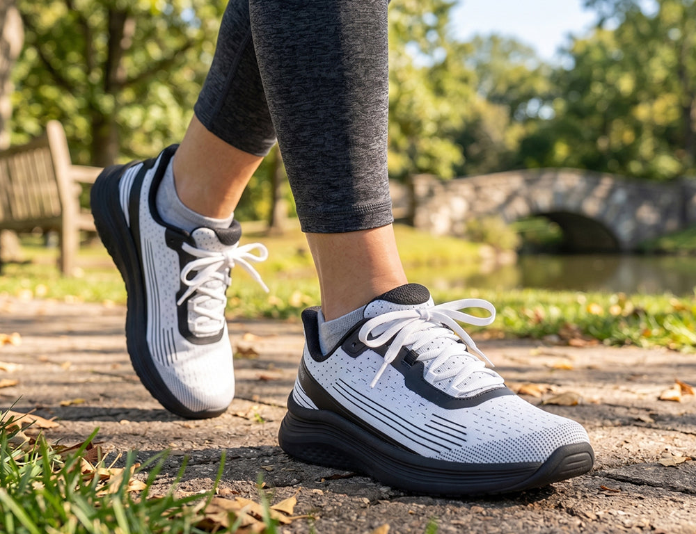 Womens Hands-Free Dart White Black Trainers