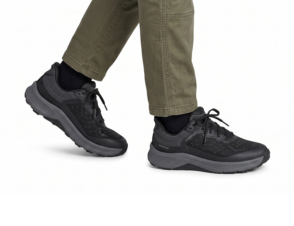 Womens Hands-Free Waterproof Explorer Low Black Hiking Shoes