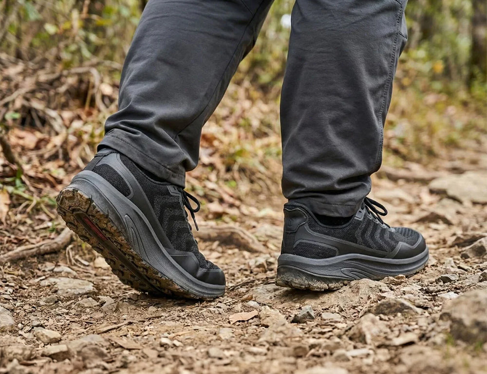 Mens Hands-Free Tilos Trail Black Hiking Shoes