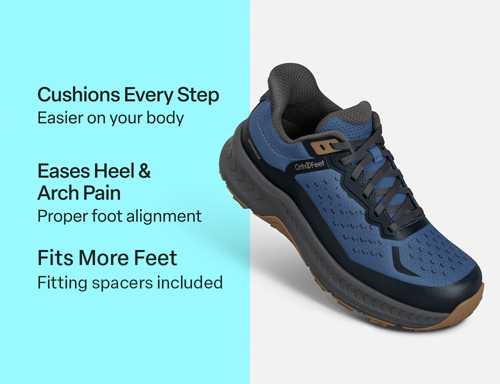 Mens Hands-Free Waterproof Expedition Low Grey Blue Hiking Shoes