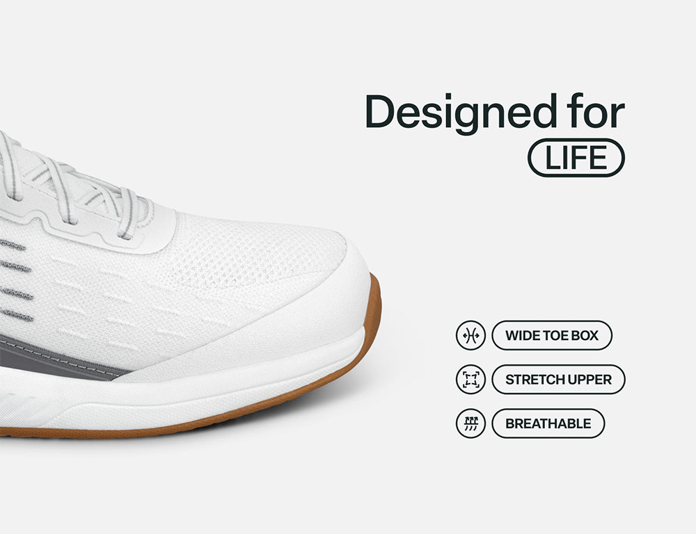 Mens Hands-Free Advantage White Padel Pickleball Shoes