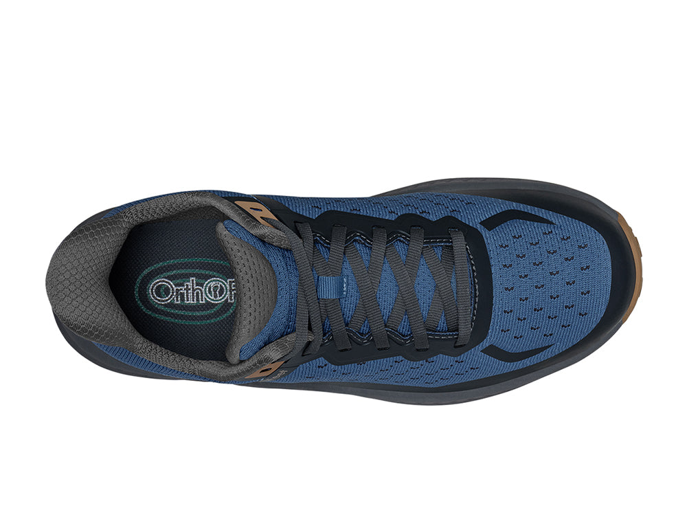 Mens Hands-Free Waterproof Expedition Low Grey Blue Hiking Shoes