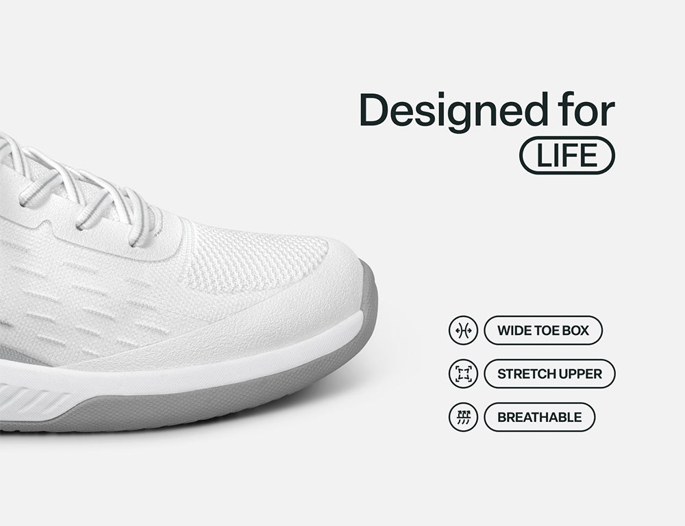 Womens Hands-Free Ace White Padel Pickeball Shoes