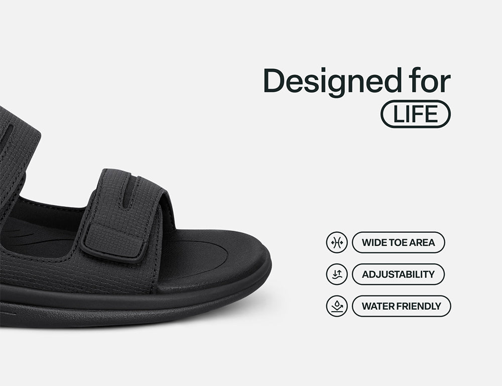 Womens Hands-Free Calypso Black Sandals