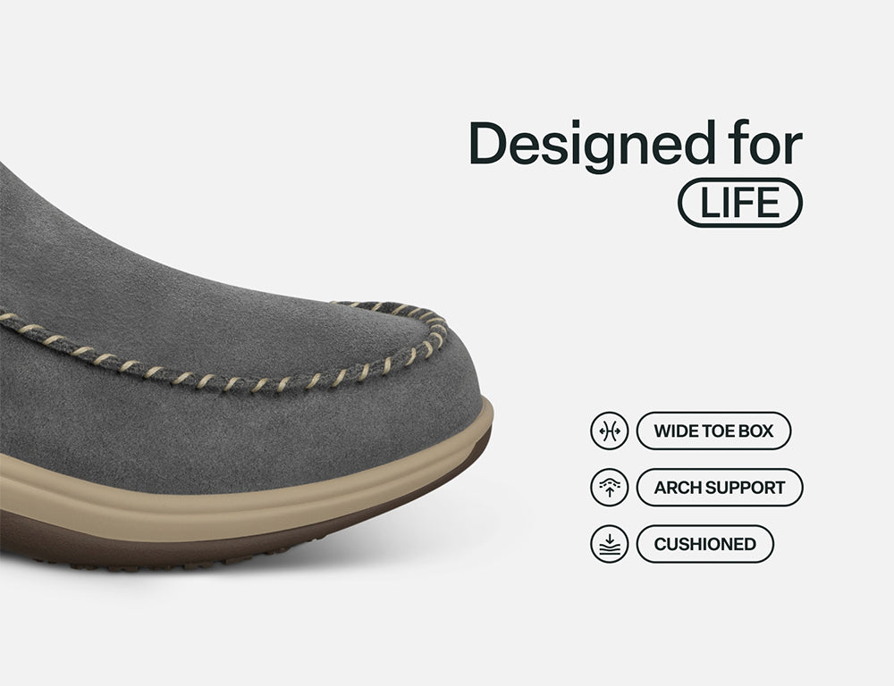 Womens Hands-Free Lorin Grey House Shoes