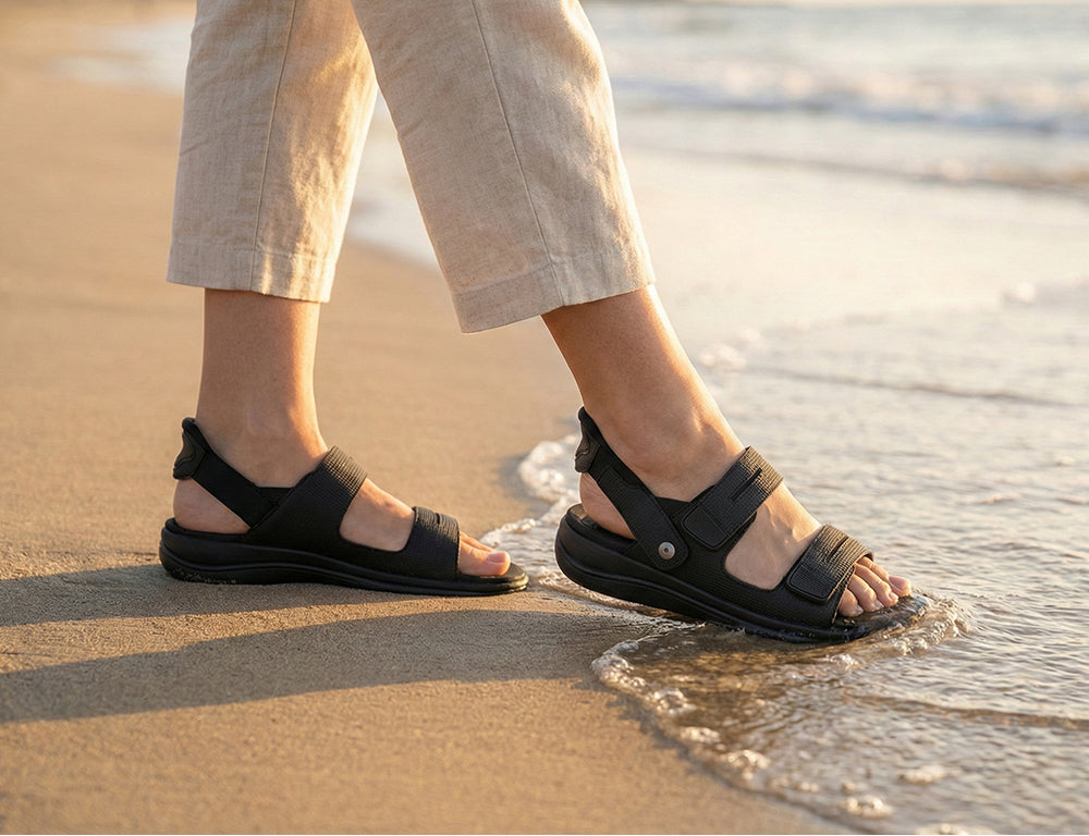 Womens Hands-Free Calypso Black Sandals