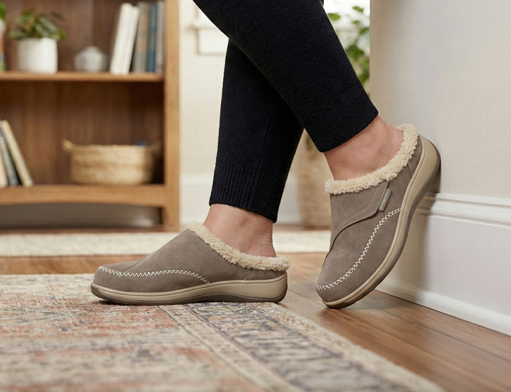 Womens Hands-Free Charlotte Taupe House Shoes