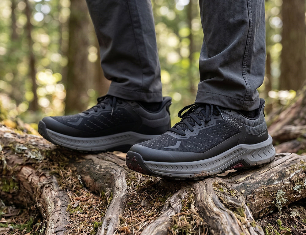 Mens Hands-Free Waterproof Expedition Low Black Hiking Shoes
