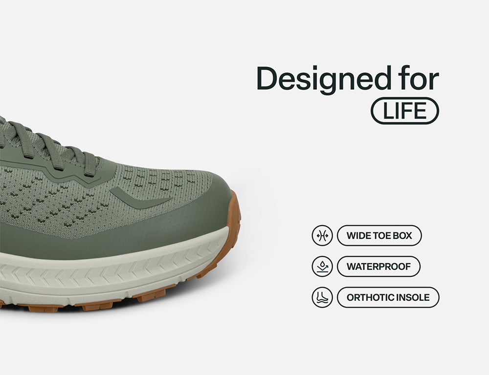 Mens Hands-Free Waterproof Expedition Low Green Hiking Shoes