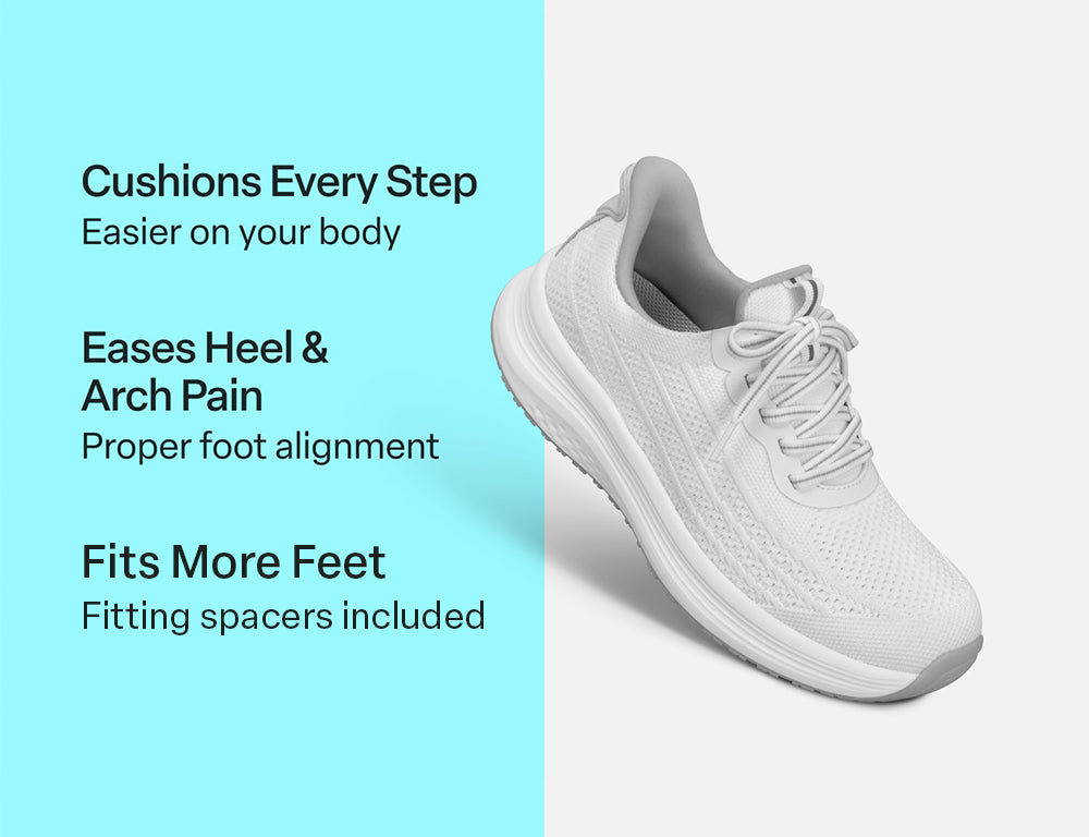 Orthofeet Womens Hands-Free Nira White Trainers ShoeMed