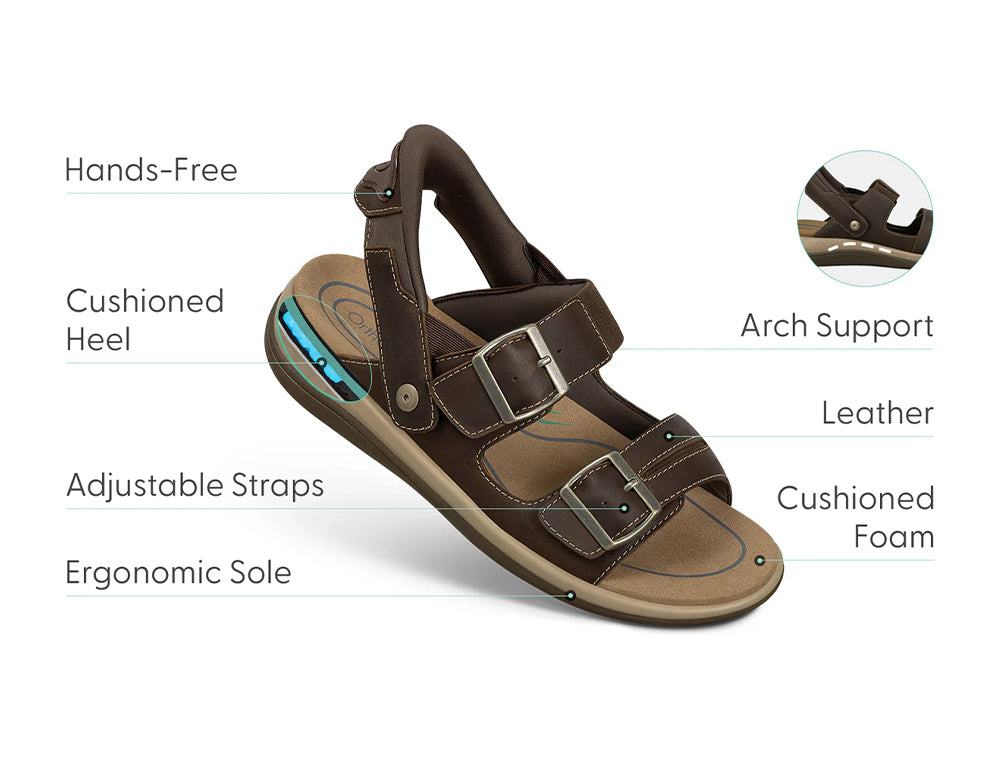 Womens Hands-Free Minerva Brown Sandals