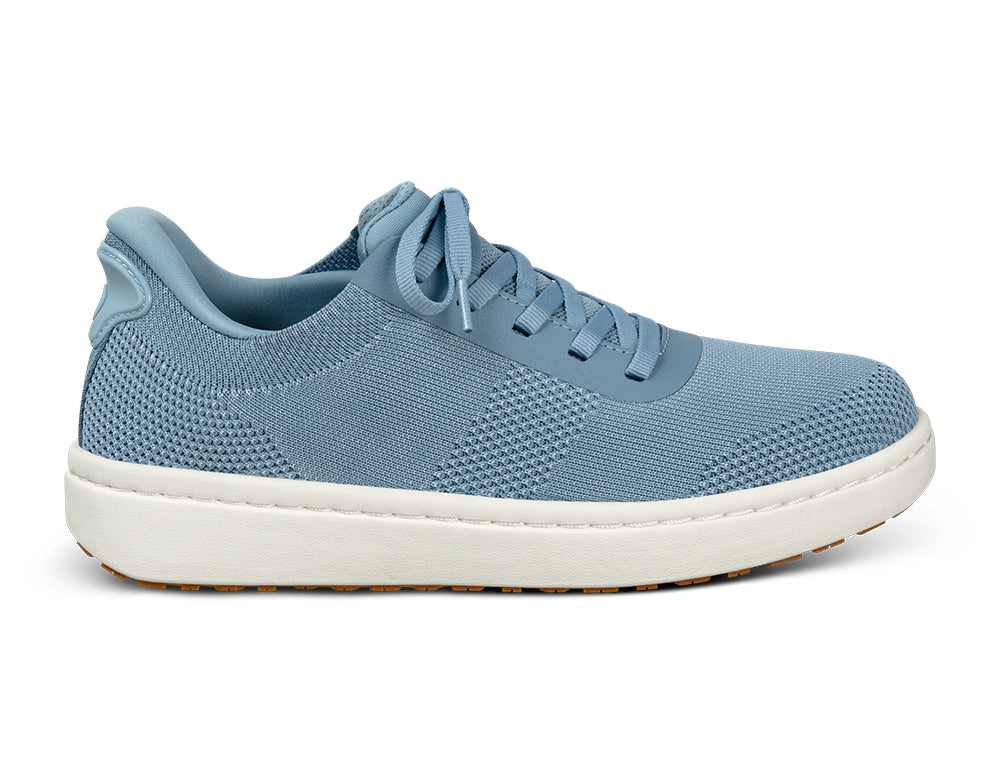 Womens Hands-Free Wander Blue Knit Trainers