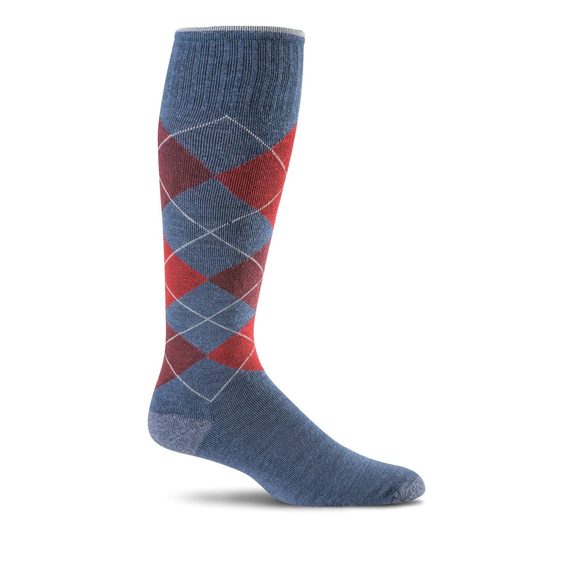 Mens Compression Argyle Denim 650 Socks
