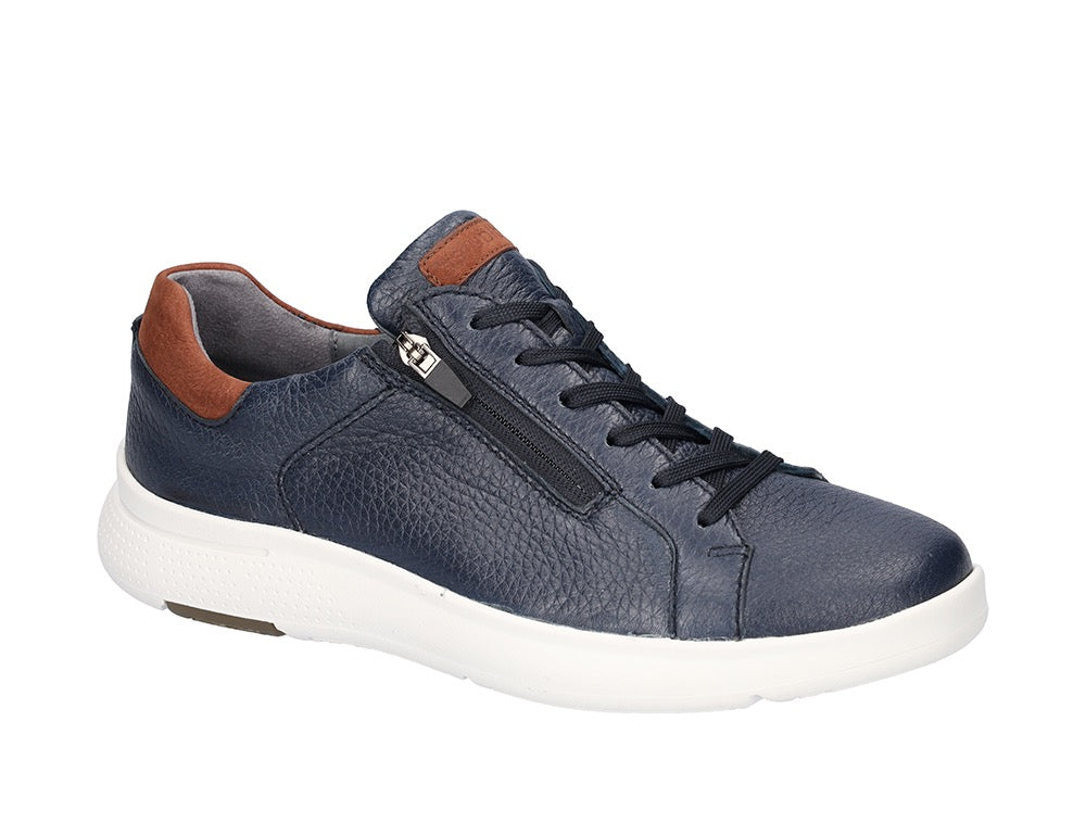 Mens Zip Heiko Navy Trainers