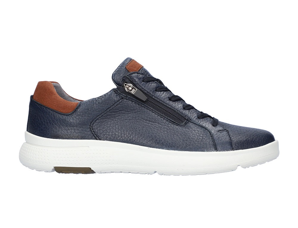 Mens Zip Heiko Navy Trainers