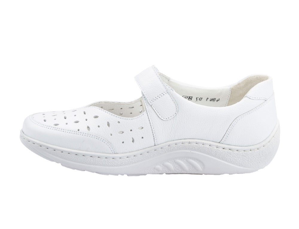 Womens Wide Fit Helli Porto White Shoes