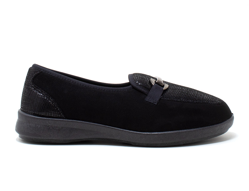 Womens Wide Fit Aster Black Shoes