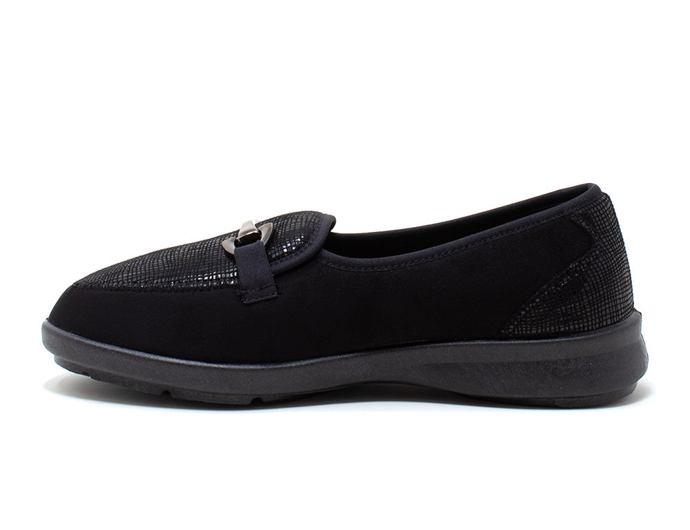 Womens Wide Fit Aster Black Shoes