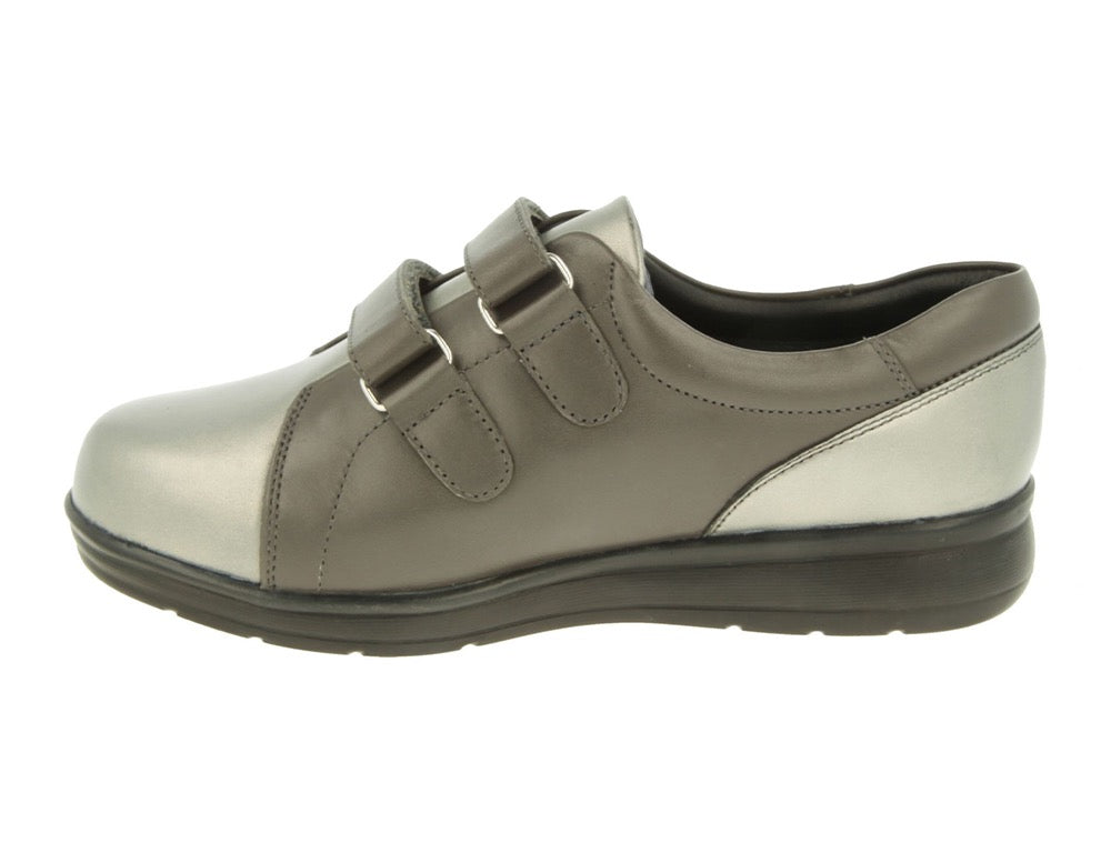 DB Wider Fit Shoes Norwich Silver Grey ShoeMed