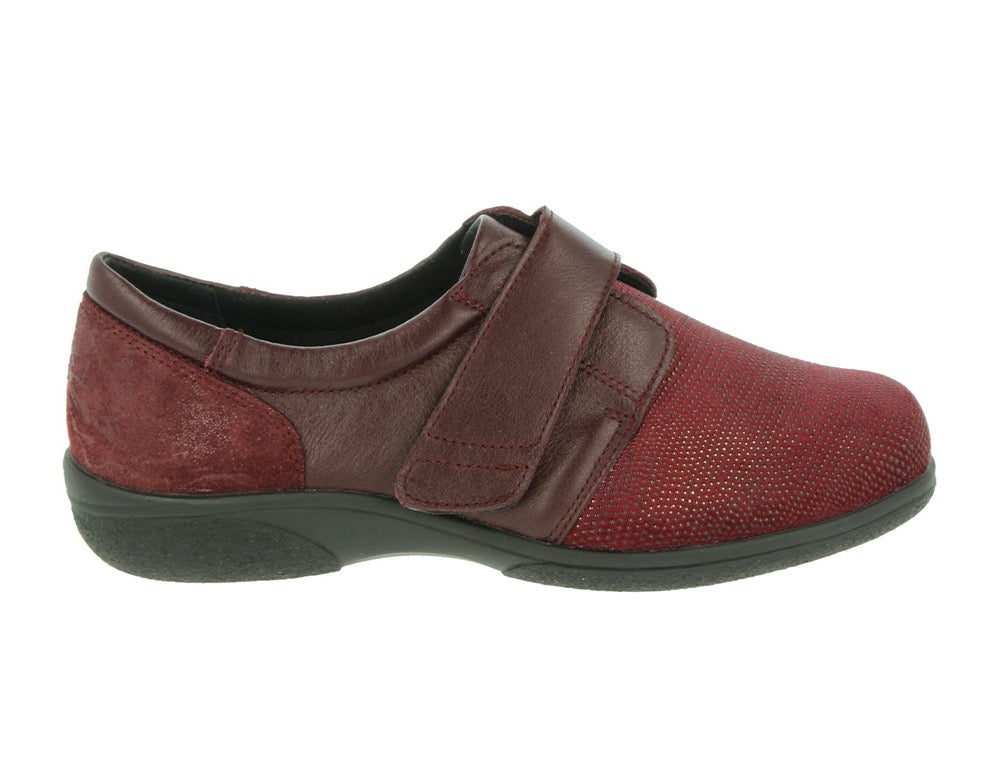 DB Wider Fit Shoes Firecrest Burgundy ShoeMed