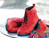 DB Wider Fit Shoes Bayeux Red Suede ShoeMed