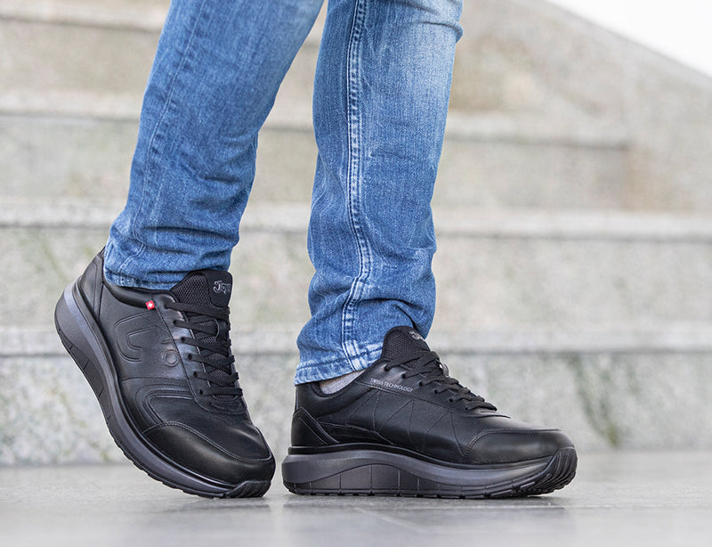 Joya Mens | Slip-Resistant Black Rocker Shoes For Work
