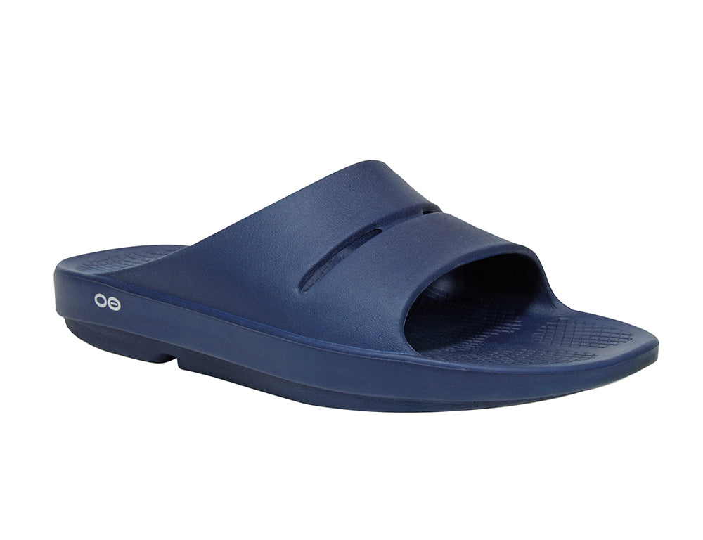 Oofos OOahh Slide Navy ShoeMed