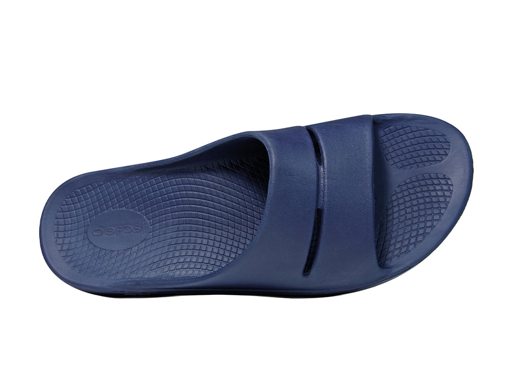 Oofos OOahh Slide Navy ShoeMed